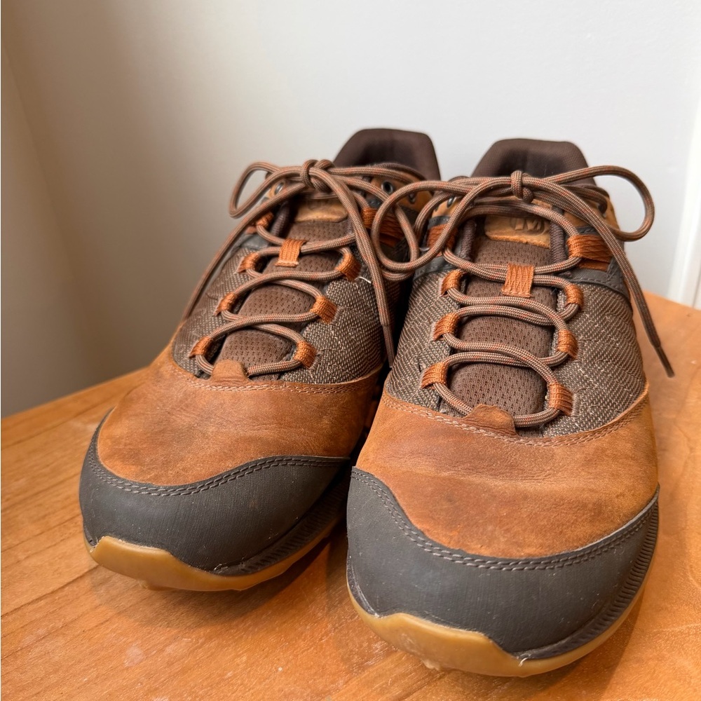 Merrell Men's Zion Brown Leather Trail Shoes Vibram Size 12 EUC - Picture 2 of 9